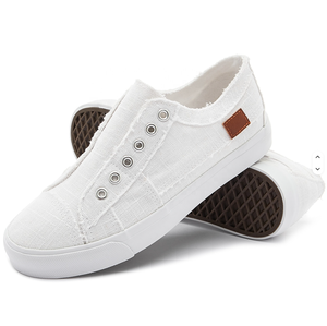 Zapatillas Blancas Sin Cordones con Diseño de Punta Redonda, Suela de Goma Transpirable, Entresuela de TPU, Parte Superior de Tejido, Aptas para Todas las Estaciones - Product Image 2
