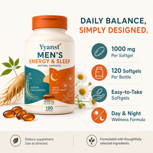 Capsules de bien-être énergétique pour hommes Jour & Nuit 1000mg 120 gélules – Soutien botanique au Ginseng et au Thé Vert pour la fatigue diurne et le repos nocturne - Product Image 6