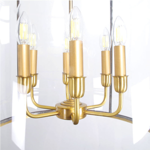 Retro Design Bird Cage Pendant Light Glass Chandelier Lobby Frame Shade Corridor Pendant <strong>Lamp</strong> Indoor Home <strong>Copper</strong> Pendant <strong>Lamp</strong> - Product Image 4