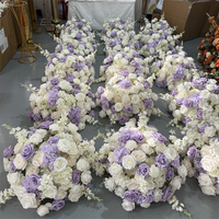 IFG vente chaude 50cm blanc violet fleur boule pièce maîtresse pour mariage événements décor