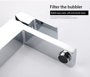 Hiện Đại Duy nhất-lỗ vuông lưu vực vòi Đen boong duy nhất gắn vòi chậu gốm van lõi đồng hồ đo tính năng - Product Image 5