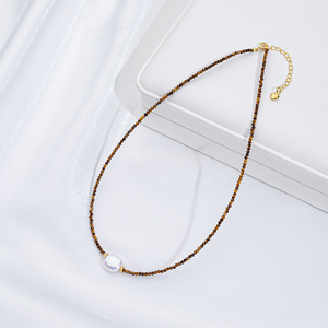 Collar de Perlas Facetadas de 2 mm, Collar de Piedras Naturales Ajustable, Collar de Perlas de Agua Dulce Ideal para Regalos - Product Image 6