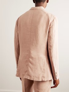 Summer Beach Business lino <span class=keywords><strong>uomo</strong></span> abiti su misura 2 pezzi <span class=keywords><strong>giacca</strong></span> con pantaloni smoking formale <span class=keywords><strong>Blazer</strong></span> pantaloni Party Wear abbigliamento <span class=keywords><strong>uomo</strong></span> - Product Image 6