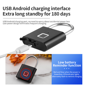 Candado de aluminio inteligente de Seguridad Biométrica de <span class=keywords><strong>China</strong></span>, candado de huella digital con candado electrónico a prueba de agua - Product Image 3