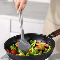 Ensemble d'ustensiles de cuisine en silicone Manjia Ustensiles de cuisine résistants à la chaleur avec poignée en acier inoxydable pour ustensiles de cuisine antiadhésifs