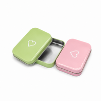 Boîte en métal rectangulaire personnalisée de petite taille avec couvercle amovible pour bonbons, menthes, bijoux, baume à lèvres, rangement de cadeaux, fournisseur de logo OEM