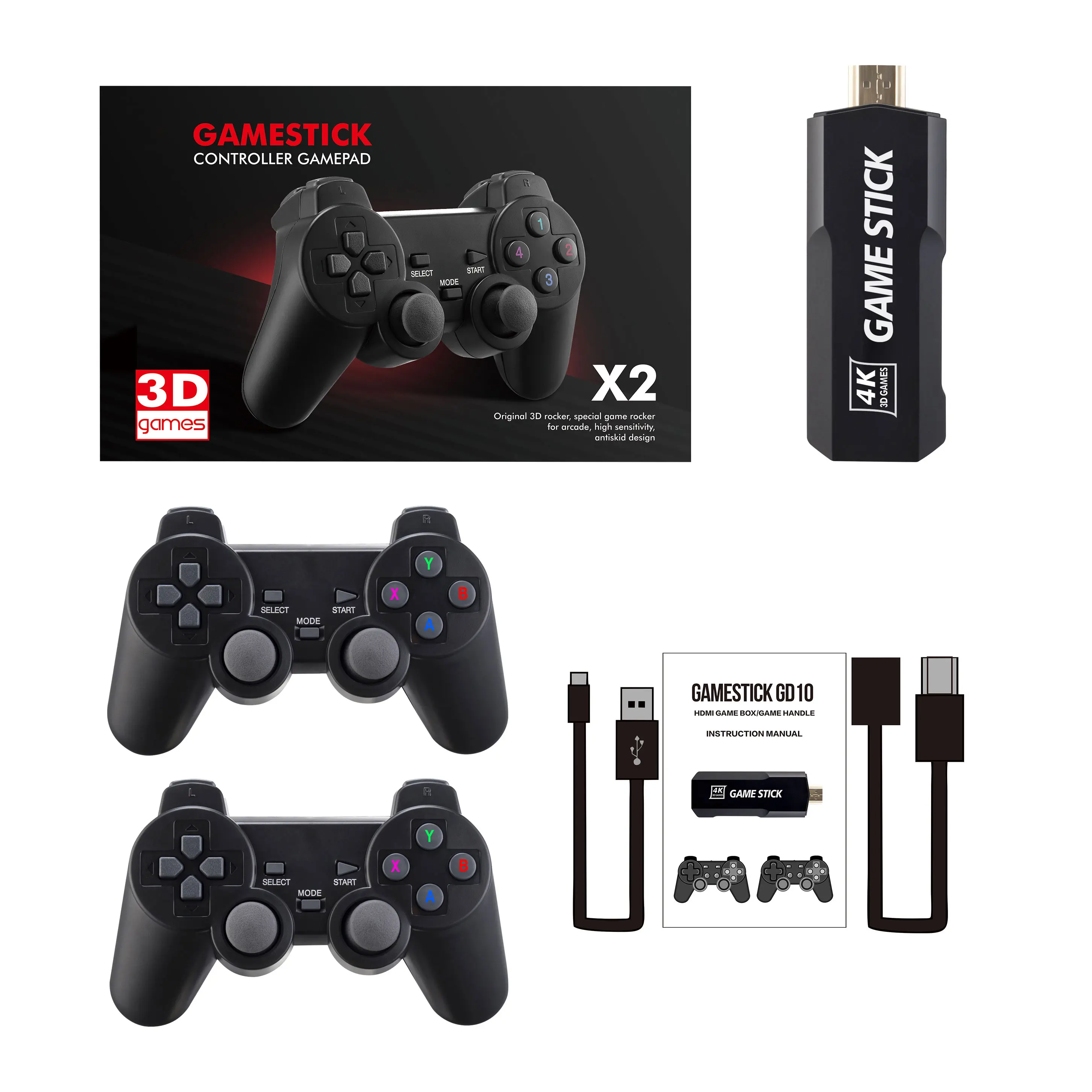 Wireless 4K Game Stick With Aigame CPU Retro Video Games Console Home TV Gaming Box Fun Gamebox