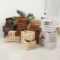 Caisse en bois vintage moderne, vente en gros, boîte de rangement décorative pour légumes et fruits, modèle en bois recyclé pour la maison