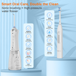 H2ofloss acqua e <span class=keywords><strong>spazzolino</strong></span> <span class=keywords><strong>elettrico</strong></span> Combo irrigatore orale ricaricabile per la pulizia dei denti Kit di pulizia orale 2-1 - Product Image 3