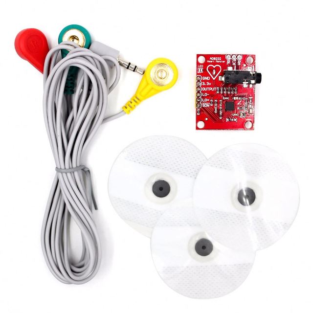 MLK AD8232 ECG Monitor Sensor Module for Heart Rate Pulse Monitoring and Electrocardiogram Measurement