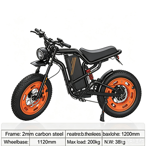 Vélo Électrique Haute Vitesse <span class=keywords><strong>WOSU</strong></span> X9 Chine, Vélo Électrique à Batterie Lithium, Éclairage LED, Pneus 200-4.0, Moteur Brushless, Freinage Hydraulique, Électronique, 750W, Meilleures Ventes - Product Image 2