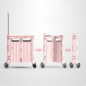 Bafuluo รถเข็นช้อปปิ้งแบบพับได้น้ำหนักเบา,รถเข็นช้อปปิ้ง4ล้อรถเข็นพลาสติกน้ำหนักเบา - Product Image 3