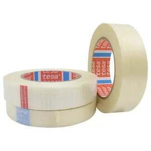 TESA 4590 rubber adhesive single side mono fiberglass filament strapping tape for Heavy duty carton seal