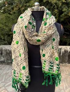 Dupatta de Algodón Phulkari Hecha a Mano, Casual, de Verano, Larga, para Mujer, con Bordado Floral, de Secado Rápido y Transpirable - Product Image 4