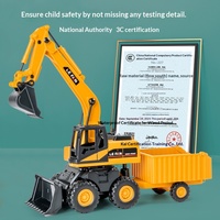 Jouet d'excavatrice à inertie en plastique pour enfants, modèle de camion à benne basculante à pousser à l'échelle 1:5 pour garçons