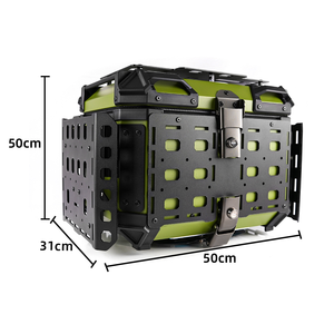 45L Motorrad-Topcase Schwarz-Grün Wasserdichte Gepäckbox mit Schutzabdeckung Roller Abenteuer Universal - Product Image 6