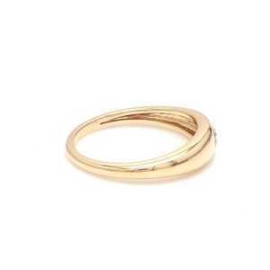 Bague mini-sceau en or massif 14 carats avec diamant naturel taille coussin, plaqué rhodium, sertissage encastré, certifiée pour mariage et fiançailles, pour femme - Product Image 2