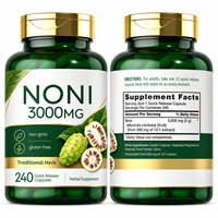 Capsules végétaliennes d'extrait de Noni OEM/ODM 3000 mg Complément alimentaire 240 capsules