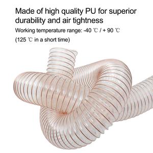Tuyau flexible corrugué en spirale en fil d'acier PU souple, léger, hautement transparent, résistant à l'usure, pour échappement -40~+125 1 - Product Image 2