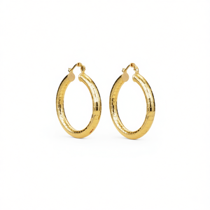 Orecchini a Cerchio Placcati Oro per Donna e Uomo, Gioielli Classici alla Moda, Orecchini in Lega, Diametro 20mm, Accessori di Tendenza - Product Image 1