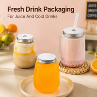 Bouteilles en plastique jetables de qualité alimentaire en gros, 350 ml, 500 ml, bouchon à vis rond, bouteilles personnalisables pour jus et boissons