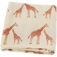Giraffe Druck Super Weich Neugeborenen Bambus Baumwolle Musselin Spucktuch Sicherheit Baby Swaddle Wrap Decke