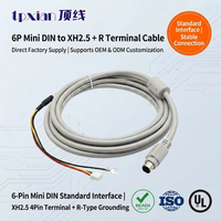 Maßgefertigtes Mini-DIN 6-Pin Stecker auf JST XHP-4-Pin Buchse Kabel mit Erdungsringklemme, 2,5mm Abstand Interne Verkabelung