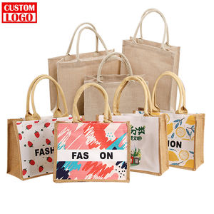 กระเป๋าผ้าลินินธรรมชาติสำหรับงานแต่งงาน กระเป๋าถือชายหาดสำหรับผู้หญิง กระเป๋าผ้าปอกระเจาสำหรับงานแต่งงาน สำหรับเป็นของขวัญ - Product Image 5