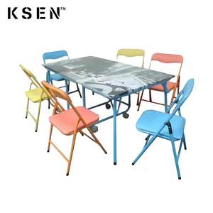 Escritorio de lectura multifuncional de madera para niños, mesa plegable para actividades, aprendizaje, estudio y juego, juego de mesa y silla para niños KC-TC0085 - Product Image 1
