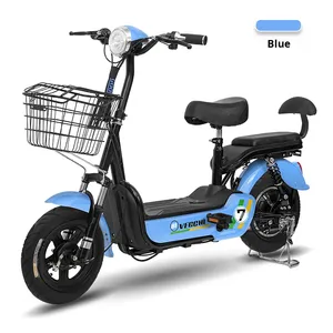 快乐豆48V电动自行车跨境批发轻量两轮高碳钢车架铅酸电池 - Product Image 6