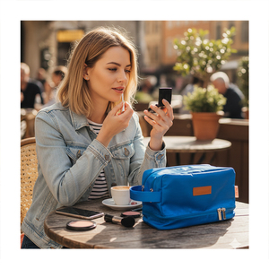 Bolso de Maquillaje <span class=keywords><strong>ISEN</strong></span> de Nuevo Diseño con Doble Capa y LOGO Personalizado, Neceser de Viaje Portátil e Impermeable para Artículos de Tocador y Belleza - Product Image 6