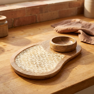Plateau à fromage en bois de haute qualité, mini-bol au design unique, plateau de service, décorations de mariage, décoration de table, portable - I H C - Product Image 2