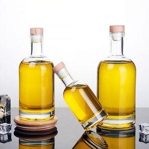 Botellas de Vidrio Transparentes de Lujo para Licores de 100ml, 200ml, 375ml, 500ml, 750ml y 1000ml, para <span class=keywords><strong>Ron</strong></span>, Tequila, Vodka, con Tapa de Madera - Product Image 4