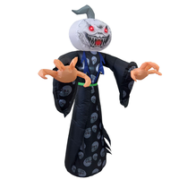 Grandes décorations gonflables d'Halloween pour l'extérieur, citrouille gonflable décorative avec éclairage LED pour les décorations d'événements de jardin, nouveau décoratif