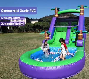 Tobogán Acuático Inflable de PVC de Grado Comercial para Fiestas de Niños y Adultos al Aire Libre <span class=keywords><strong>con</strong></span> Gran Piscina de Chapoteo y Soplador - Product Image 3
