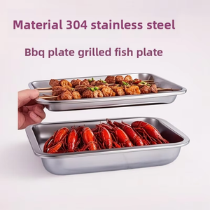 <span class=keywords><strong>Plateau</strong></span> de service rectangulaire multifonctionnel en acier inoxydable pour poissons et homards, idéal pour les restaurants en libre-service - Product Image 4