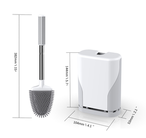 Set Spazzola WC in <span class=keywords><strong>Silicone</strong></span> con Supporto, Strumenti per la Pulizia del <span class=keywords><strong>Bagno</strong></span> in Acciaio Inossidabile, Spazzole per WC in <span class=keywords><strong>Silicone</strong></span> - Product Image 2