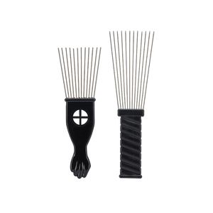 Wanmei Peine de Dientes Anchos de Metal para Salón, Peine Afro Americano para Cabello Rizado, Peine de Acero con Agujas Estilo Afro - Product Image 3