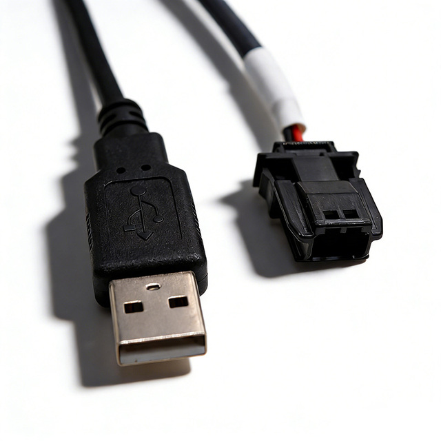 USB a Plug to MX19002P51 2-Pin Automotive Connector Cable | OEM Custom Wiring Harness Custom Cable Assembly