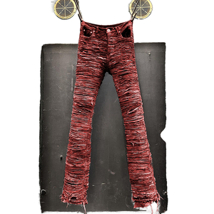 DIZNEW Vente en gros d'usine Jeans usés empilés pour hommes, coupe droite, slim, <span class=keywords><strong>effet</strong></span> vieilli, denim déchiré, pantalon 2023 - Product Image 1