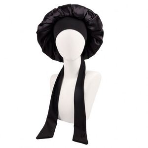Bonnet en satin, Durag, Bonnets de nuit, Grands bonnets, Bandeau à nouer, Bandeau pour cheveux avec sangles réglables pour femmes - Product Image 4