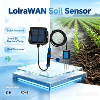 Sonde sans fil 3-en-1 LoRaWAN solaire pour la mesure de l'humidité et de la température du sol (EC) pour l'agriculture de précision