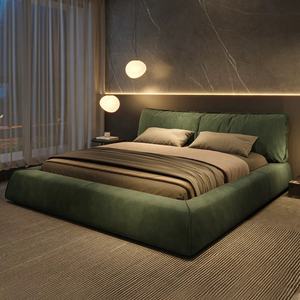 Кровать Zayshine в итальянском минималистичном стиле, класса люкс, с пескоструйной обработкой, большая, для главной спальни, 1,8 метра, модульная, для отелей и вилл, двуспальная, мягкая - Product Image 4