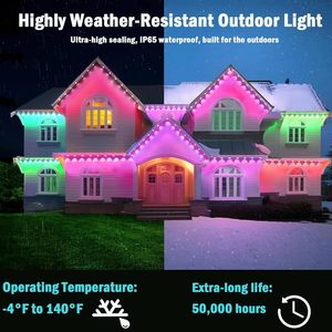Pixel <b>LED</b> Strip Lights RGB Christmas Outdoor Christmas Decoration IP68 Permanent Facia Eave Holiday Lights - Product Image 5