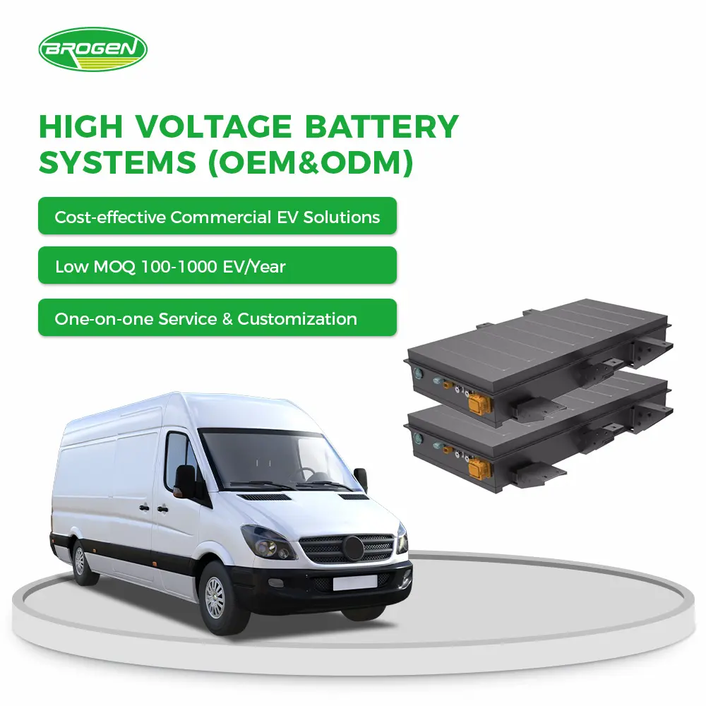 Brogen paket baterai mobil EV ion lithium 400V 50kWh kapasitas tinggi untuk transportasi jarak pendek