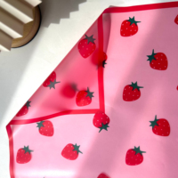 Papier d'emballage floral transparent, imperméable, motif fraise, nouveau design floral, personnalisé, pour fleurs