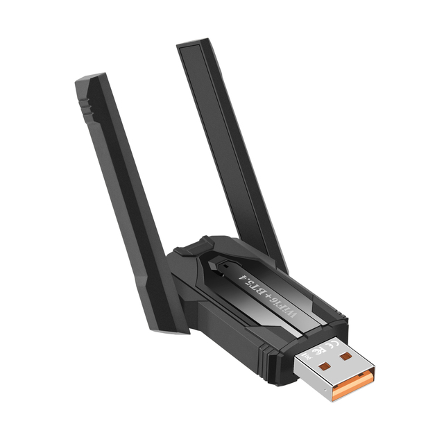 900Mbps 2-in-1 USB WiFi Adapter with BT 2.4/5.8Ghz Dual Band Win10/11 PC Support External Receiver for BT5.4/WIFI6