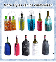 Sac isotherme robuste en PVC transparent pour bouteille de vin, avec gel réfrigérant, personnalisable avec logo, idéal pour les fêtes et le camping