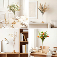 Support de fleurs de table en acrylique de luxe moderne pour mariage, bougeoirs en cristal pour fêtes, ornements et accessoires de décoration d'hôtel en gros