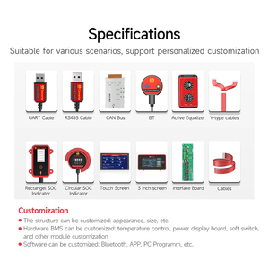 Sistema de Gestión de Baterías (BMS) Inteligente de Alto Voltaje 20S 22S 24S 26S 28S 30S 32S 96V para Almacenamiento Doméstico de Litio LiFePO4 con Canbus - Product Image 3